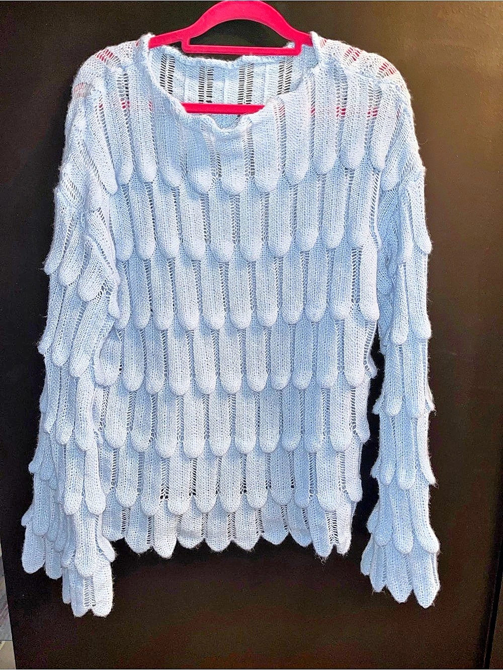Textured Knit Sweater in Blue XXL Like New